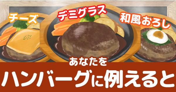 あなたをハンバーグに例えると!!