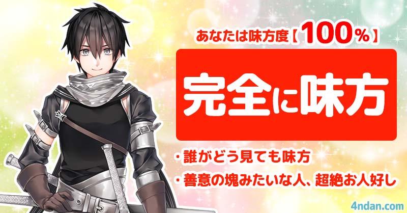 敵度0%、味方度100%【完全に味方】 | あなたは敵か味方か!! | 診断ドットコム