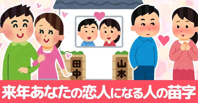 来年あなたの恋人になりそうな人の苗字！！