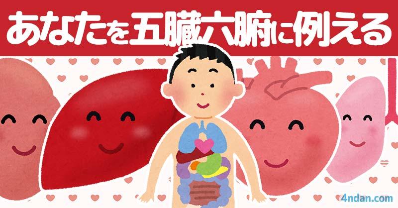 あなたを五臓六腑に例えると！！
