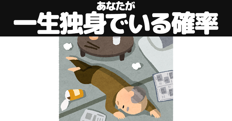 あなたが一生独身でいる確率！！